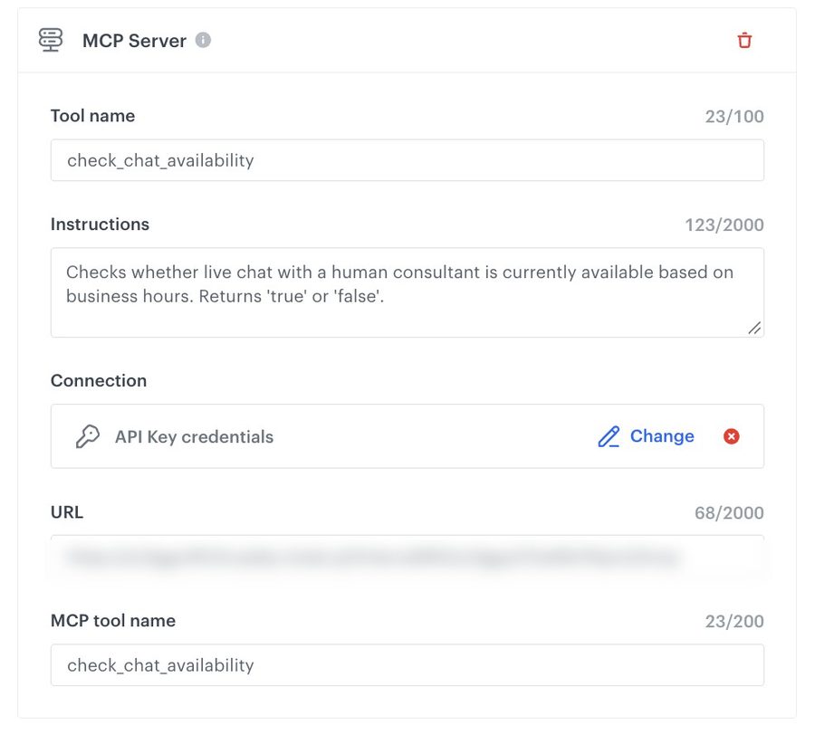 MCP server configuration
