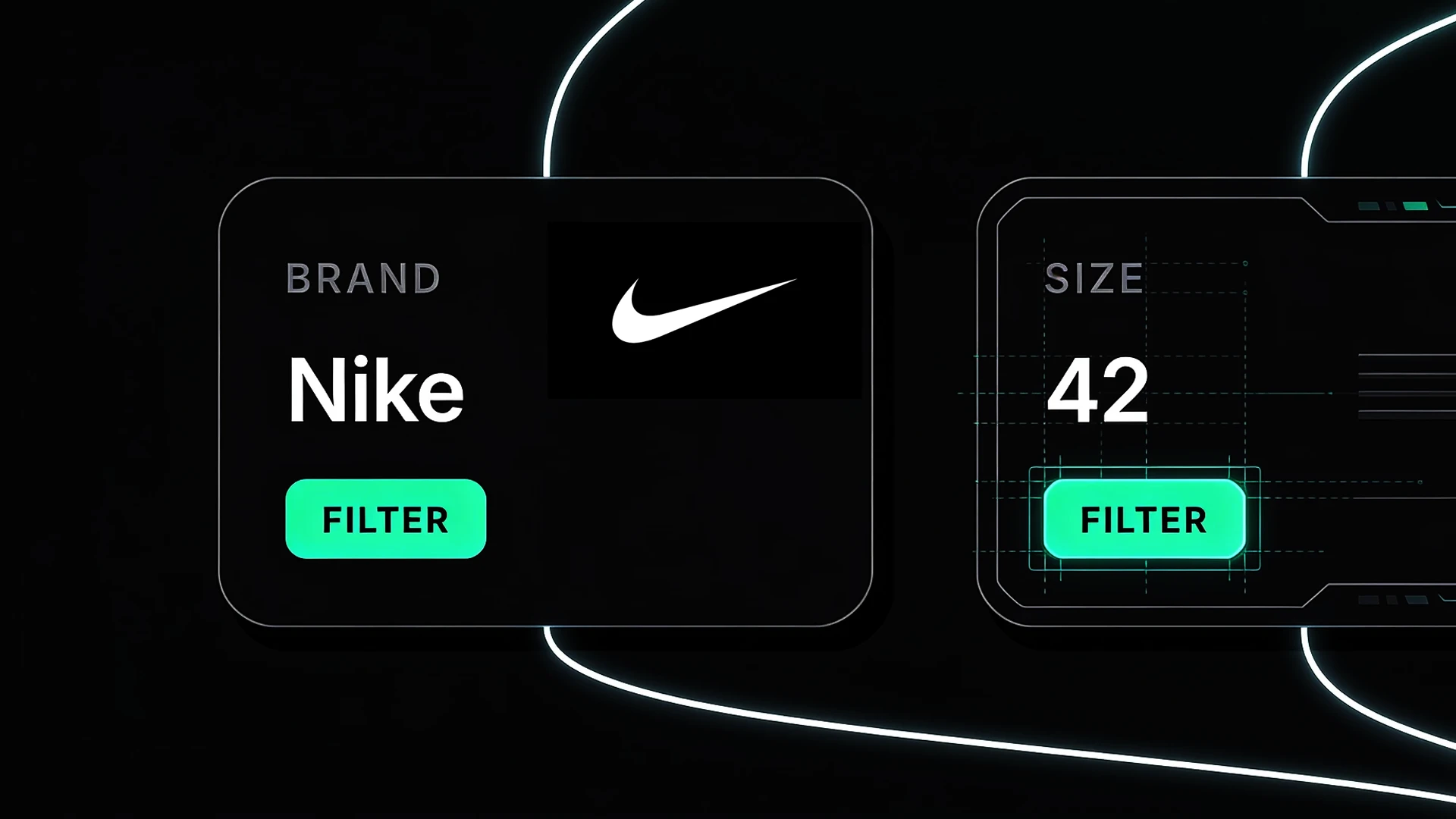 Brand Nike and size 42 shown as filters extracted by SLM-powered Query Understanding