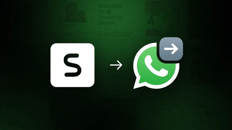 Synerise and WhatsApp logos side by side with an arrow between them